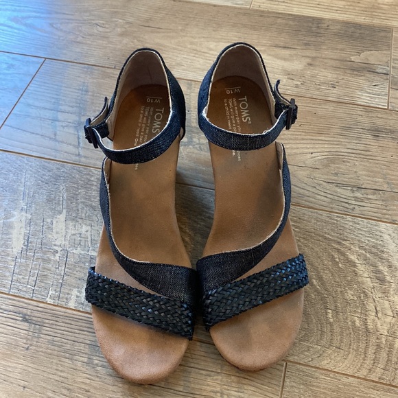 Toms Heels Sienna Ankle Strappy Cork Wedge Sandals 301215, Women’s size 10 - Picture 4 of 10